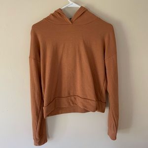 F21 Orange Cropped Hoddie